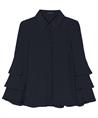 Luisa Cerano zijdemix blouse trompetmouw