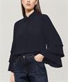 Luisa Cerano zijdemix blouse trompetmouw