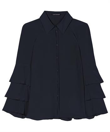 Luisa Cerano zijdemix blouse trompetmouw