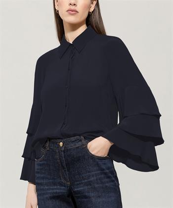 Luisa Cerano zijdemix blouse trompetmouw