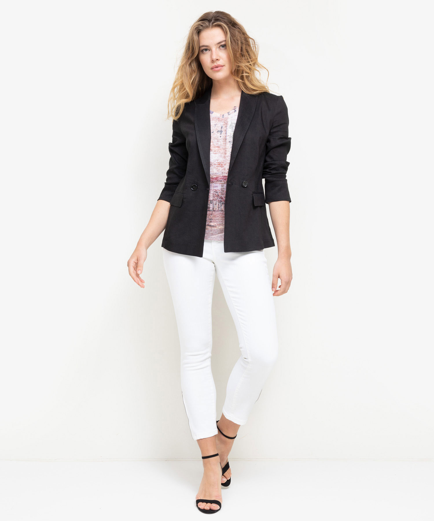 Marc Cain blazer met linnen Marc Cain blazer met linnen
