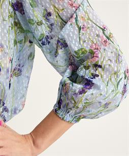 Marc Cain blouse bloemenprint met roezelrandje