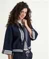 Marc Cain capuchon vest streepdetails