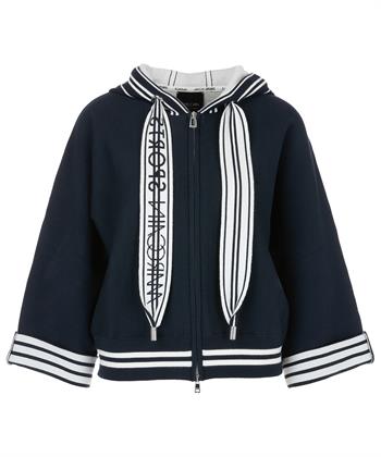 Marc Cain capuchon vest streepdetails