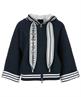 Marc Cain capuchon vest streepdetails