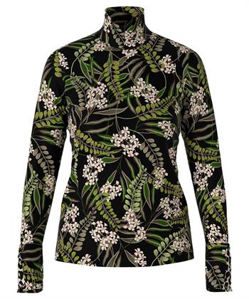 Marc Cain colshirt kniphals flower leave