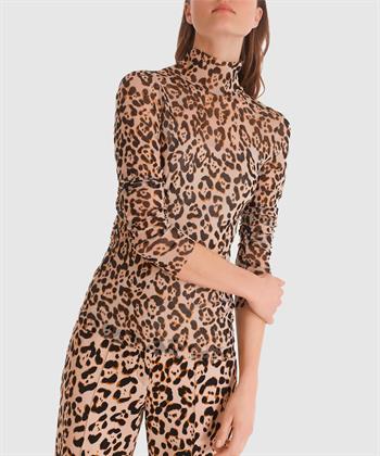 Marc Cain colshirt mesh animalprint