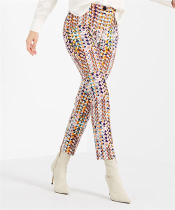 Marc Cain cropped broek scuba multicolor
