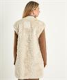 Marc Cain fun fur mouwloos vest met rits