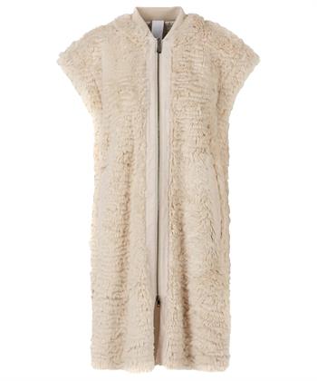 Marc Cain fun fur mouwloos vest met rits