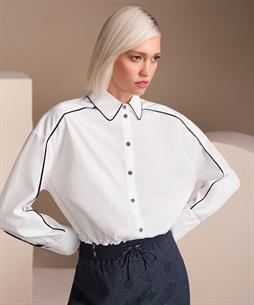 Marc Cain korte blouse elastische boord