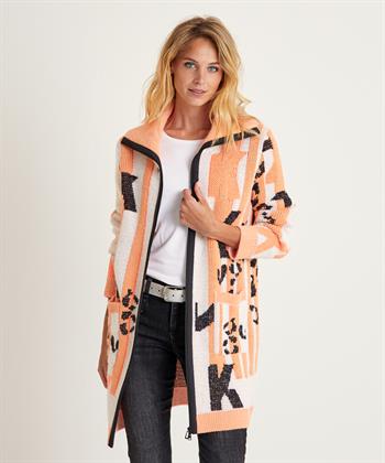 Marc Cain lang vest jacquard met rits