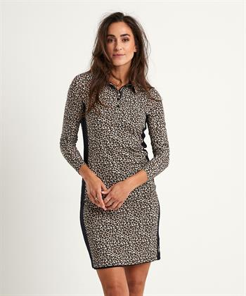 Marc Cain panty-feel polo jurk panterprint