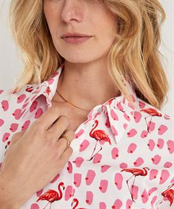 Marc Cain poplin blouse flamingo