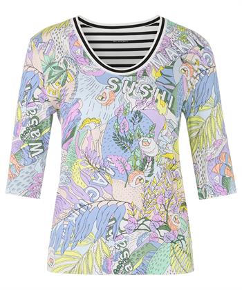 Marc Cain rib shirt pastel print