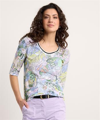 Marc Cain rib shirt pastel print