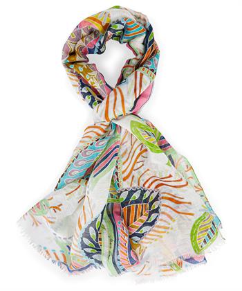 Marc Cain sjaal multicolor bladprint