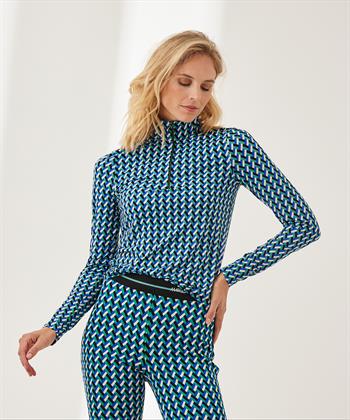 Marc Cain Sports shirt met ritshals panty-feel