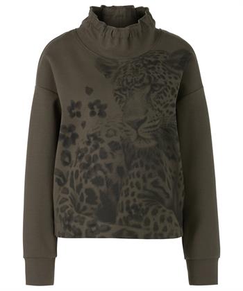 Marc Cain sweater opstaande kraag panter