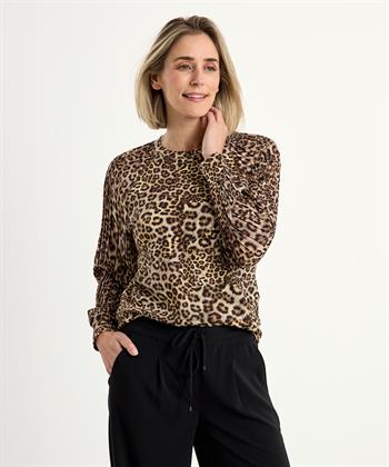Marc Cain top plissémouw panterprint