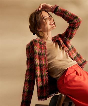 Marc Cain wolmix jasje jacquard ruit