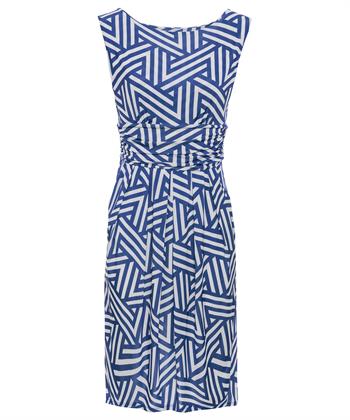 Marivie slinky jurk grafische print