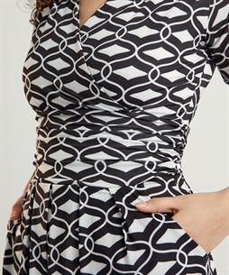Marivie slinky jurk retro print