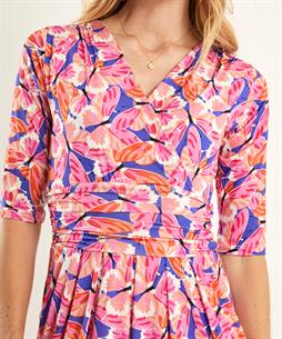 Marivie slinky jurk vlinderprint