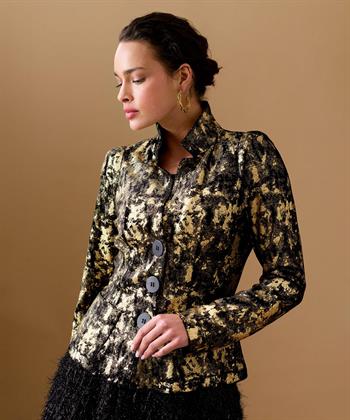 ML Collections velvet blazer foil print