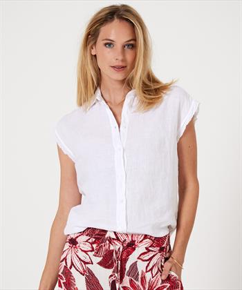 Moscow linnen blouse korte mouw Buttonssi