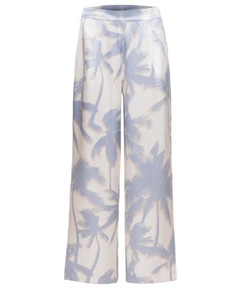 OUI broek silky palazzo broek palmbomen