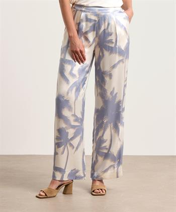 OUI broek silky palazzo broek palmbomen