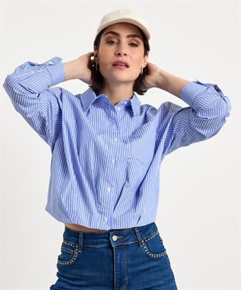 OUI cropped blouse strepen