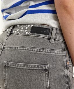 OUI cropped jeans met studs op band