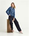 OUI denim vestjasje lurex met knoopjes