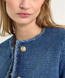 OUI denim vestjasje lurex met knoopjes