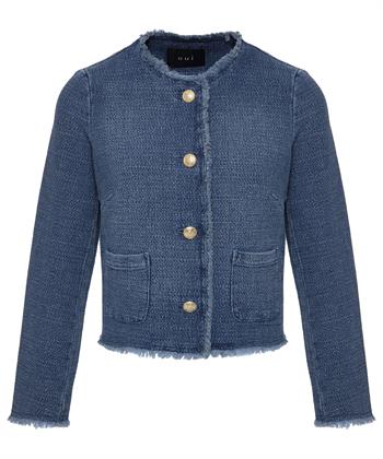 OUI denim vestjasje lurex met knoopjes
