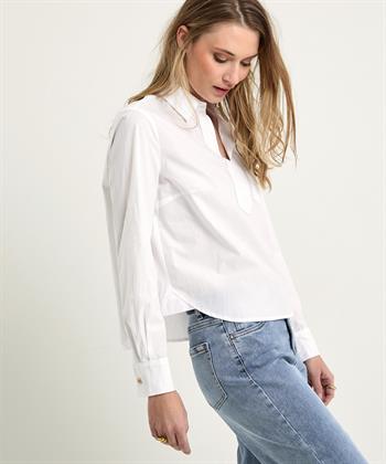OUI korte poplin blouse