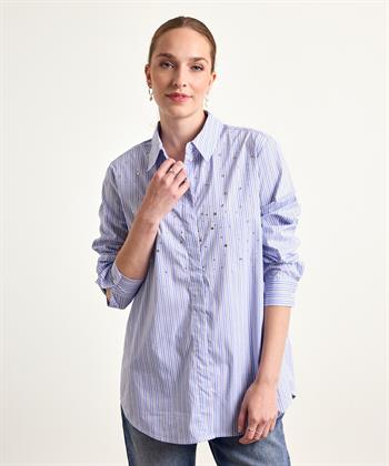 OUI lange blouse streep strass