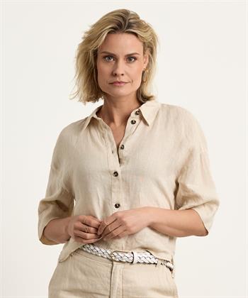 OUI linnen korte blouse