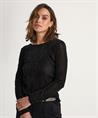 OUI mesh top lurex plooitjes