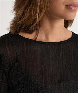 OUI mesh top lurex plooitjes