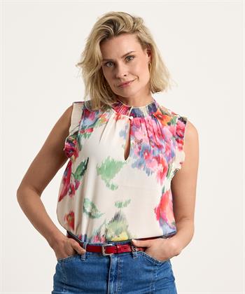 OUI plissé blouse bloemen