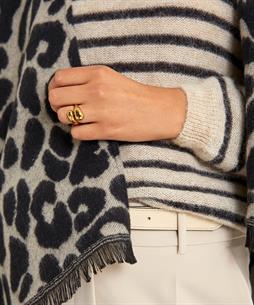 OUI poncho jacquard panter