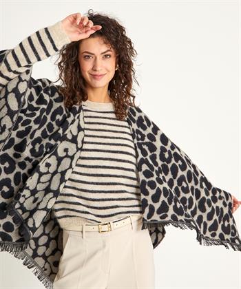 OUI poncho jacquard panter