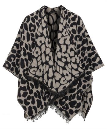 OUI poncho jacquard panter
