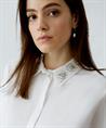 OUI poplin blouse strass kraag