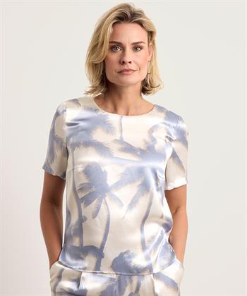 OUI silky blouse palmbomen