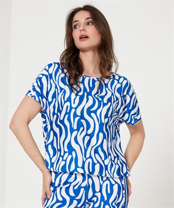 OUI slinky top two-tone print