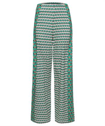 OUI slinky wide leg broek retroprint